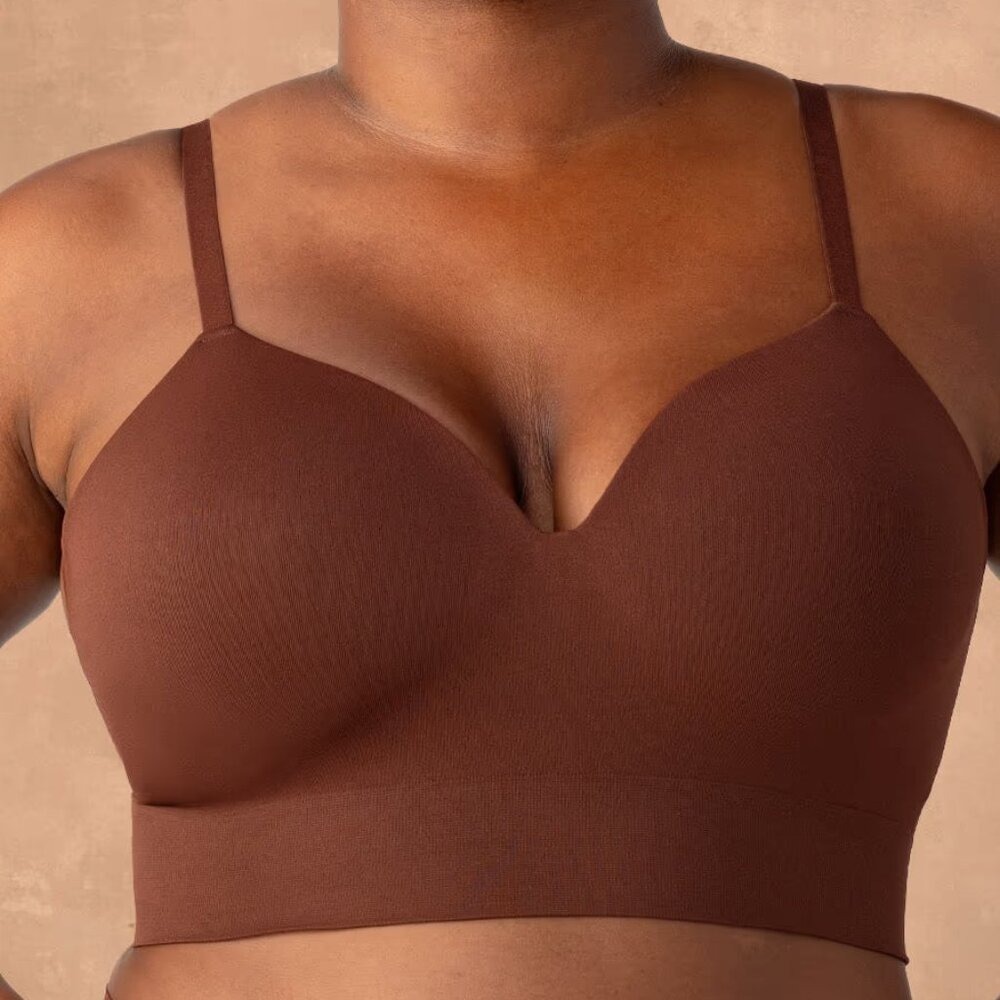 Truekind Supportive Comfort Wireless Shaping‎ Bra - 4X, Chocolate NWT